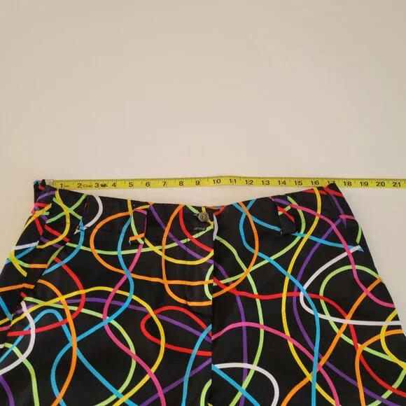 Loudmouth Golf Shorts Bermuda Womens Size 10 Colorful Squiggle Pattern Abstract - Picture 9 of 11